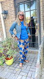 Floral Ankara Pants with Elastic Waist and Pockets – Authentic West African Style"