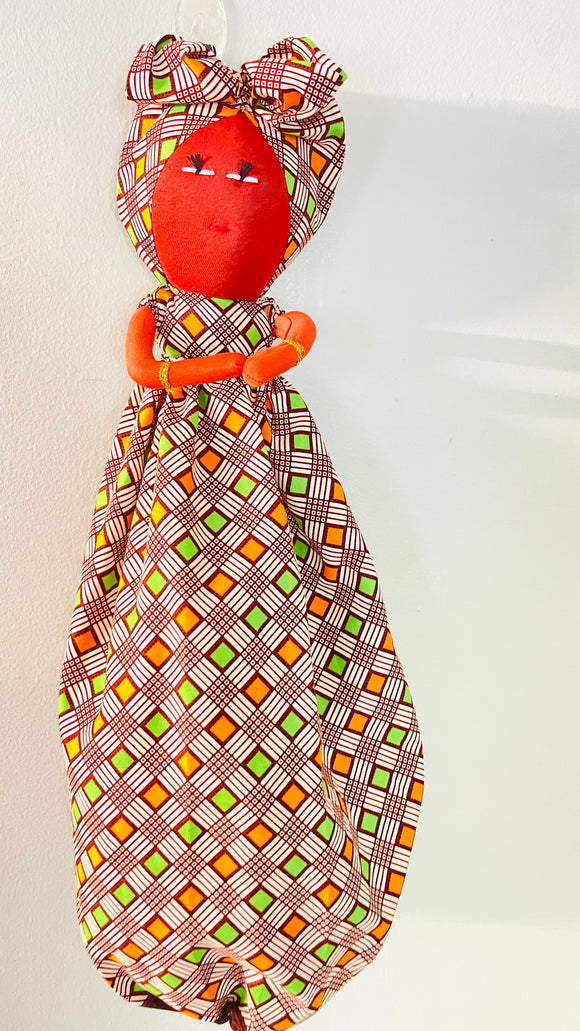 Bisi Multi Squared Handmade African Plastic Bag Lady Holder