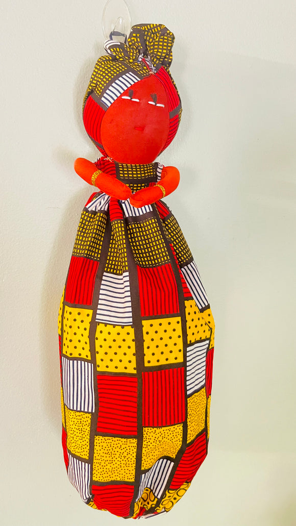 Bisi Rubik Ankara Handmade African Plastic Bag Lady Holder