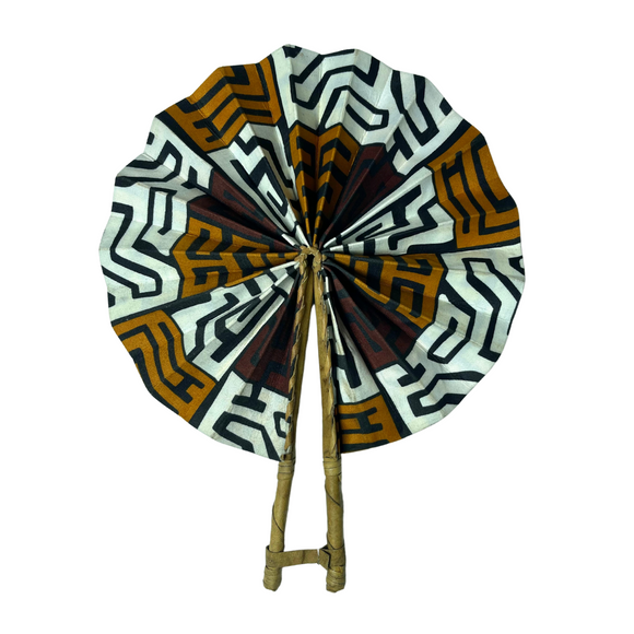 African MudCloth Print Folding Fan