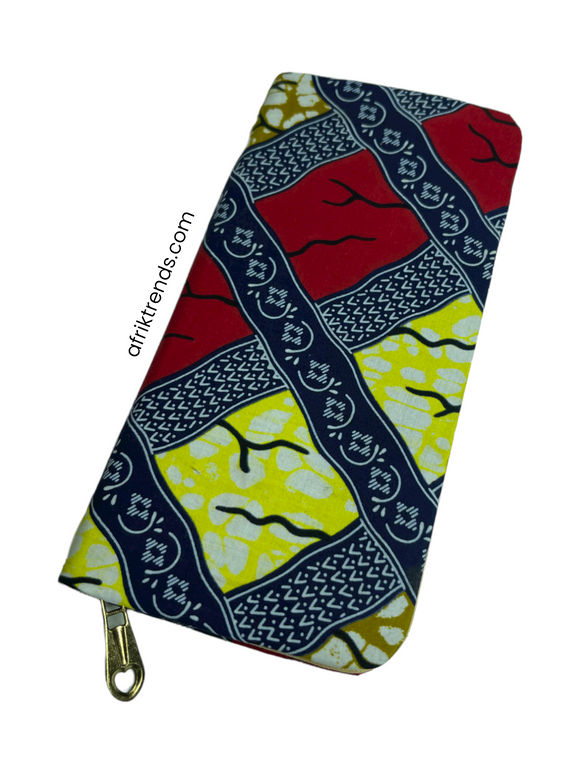 Red African print  wallet