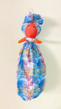 Bisi Blue Handmade African Plastic Bag Lady Holder