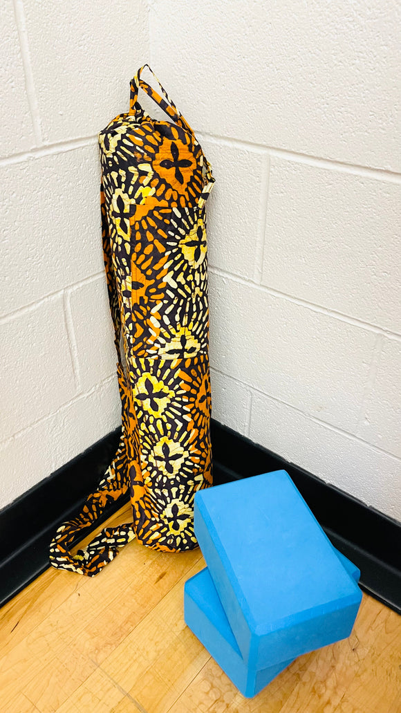 Vibrant African Print Yoga Mat Carrier