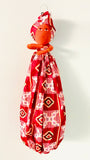 Bisi Red Handmade African Plastic Bag Lady Holder