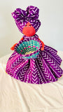 Afia Purple Mudcloth print Candy Bowl Catch-All Basket Doll