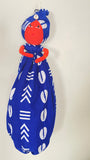 Bisi Blue Cowrie  Handmade African Plastic Bag Lady Holder