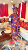 Ankara Satin Robe and Hair Bonnet Set