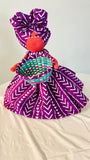 Afia Purple Mudcloth print Candy Bowl Catch-All Basket Doll