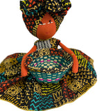 Afia Ankara print Candy Bowl Basket Doll