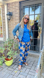 Floral Ankara Pants with Elastic Waist and Pockets – Authentic West African Style"