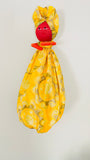 Bisi Yellow Batik Handmade African Plastic Bag Lady Holder