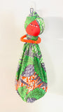Bisi Floral Green Handmade African Plastic Bag Lady Holder