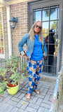 Floral Ankara Pants with Elastic Waist and Pockets – Authentic West African Style"