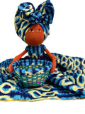 Afia Handmade Blue African Candy Basket Doll