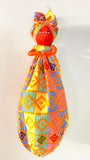 Yellow Kente Bisi Handmade African Plastic Bag Lady Holder