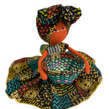 Afia Ankara print Candy Bowl Basket Doll