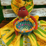 Afia Kente print Candy Bowl Catch-All Basket Doll