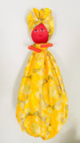 Bisi Yellow Batik Handmade African Plastic Bag Lady Holder