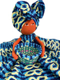 Afia Handmade Blue African Candy Basket Doll