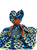 Afia Handmade Blue African Candy Basket Doll
