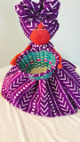 Afia Purple Mudcloth print Candy Bowl Catch-All Basket Doll