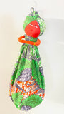 Bisi Floral Green Handmade African Plastic Bag Lady Holder