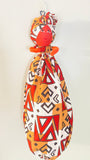 Bisi Red MudCloth Print Handmade African Plastic Bag Lady Holder