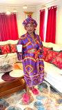 Ankara Satin Robe and Hair Bonnet Set