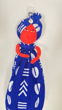 Bisi Blue Cowrie  Handmade African Plastic Bag Lady Holder