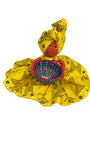 Afia Handmade Yellow African Candy Bowl Basket Doll