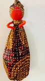 Bisi Fall Floral Print Handmade African Plastic Bag Lady Holder