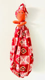 Bisi Red Handmade African Plastic Bag Lady Holder