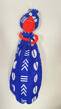 Bisi Blue Cowrie  Handmade African Plastic Bag Lady Holder