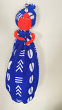 Bisi Blue Cowrie  Handmade African Plastic Bag Lady Holder