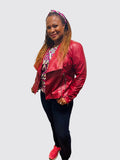 Tiwani Rolled sleeves African Print Casual Top with Matching Headband