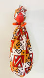 Bisi Red MudCloth Print Handmade African Plastic Bag Lady Holder