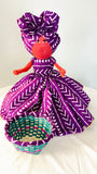 Afia Purple Mudcloth print Candy Bowl Catch-All Basket Doll