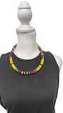 Bold and Beautiful African Massai Zulu Beaded Chocker Necklace
