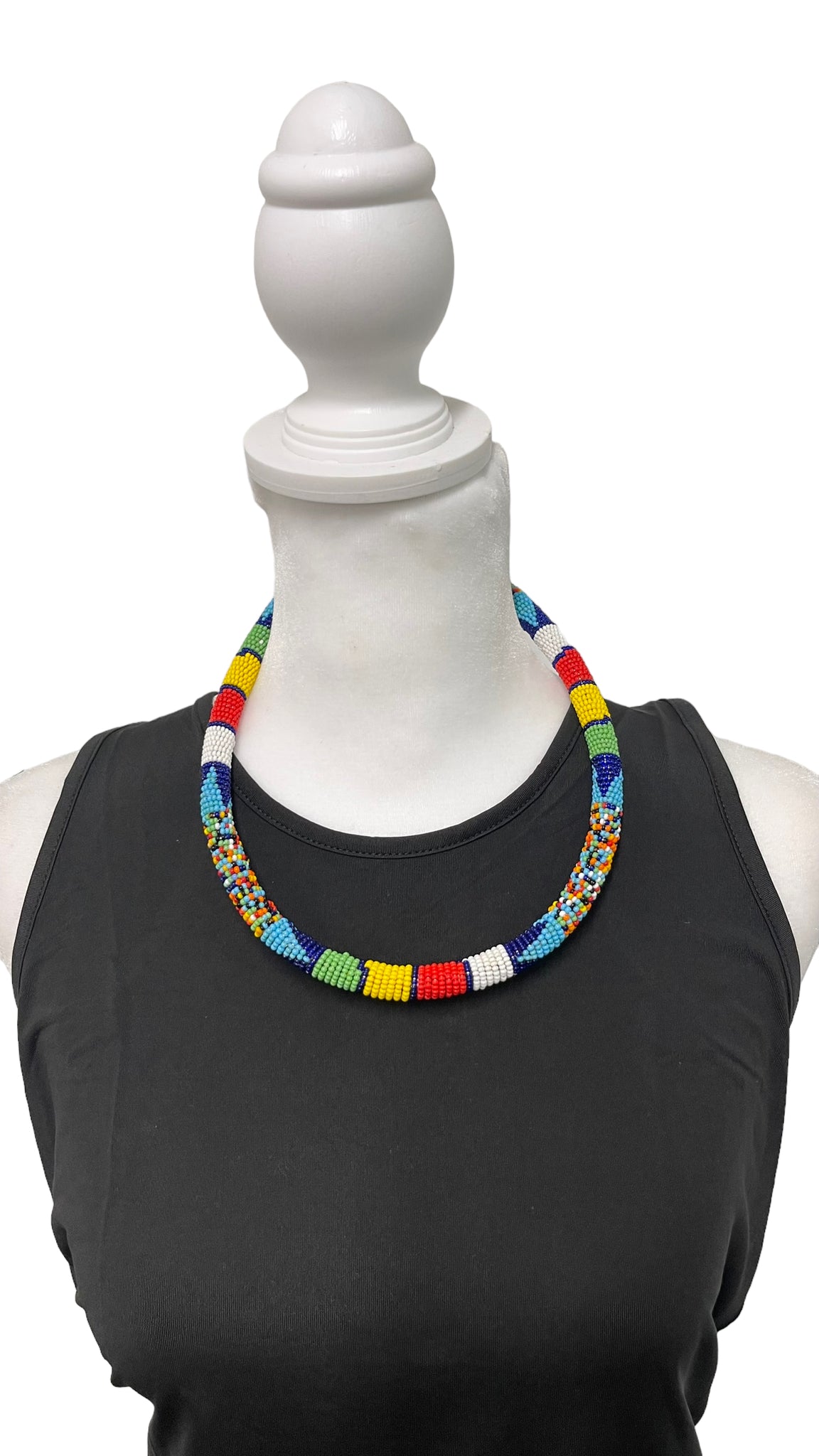 Amazon.com: African Zulu beaded short necklace – South African flag  multicolour - Gift for her : Handmade Products