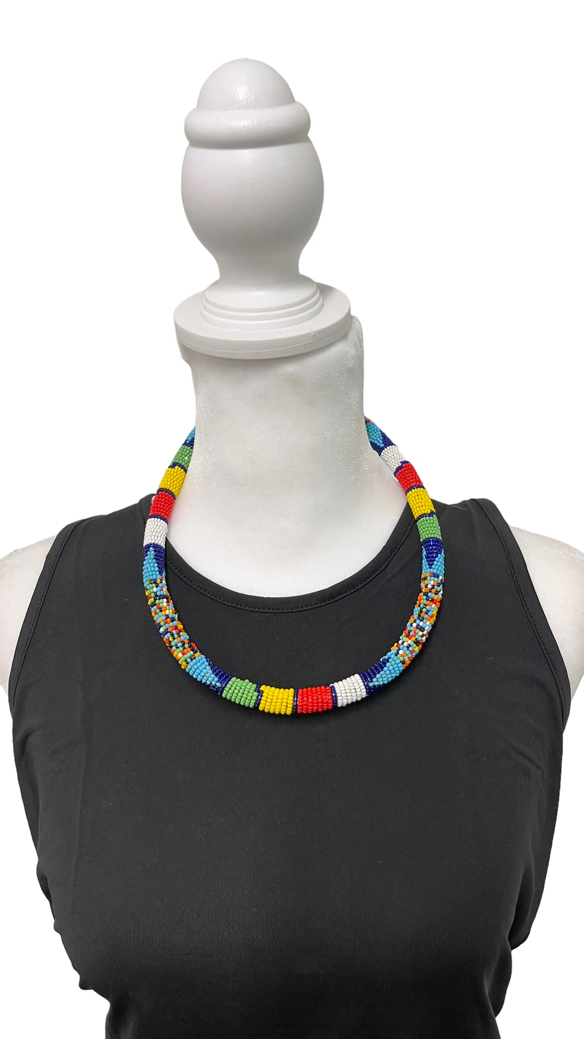 Statement African Massai Zulu Beaded Chocker Necklace Afrik Trends
