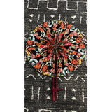 Extra large African Print Leather Decorative Wall Fan