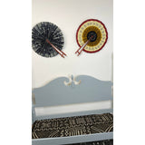 Extra large African Print Leather Decorative Wall Fan