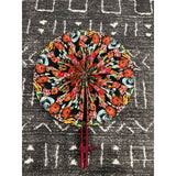 Extra large African Print Leather Decorative Wall Fan