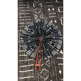 Extra large African Print Leather Decorative Wall Fan