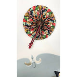 Extra large African Print Leather Decorative Wall Fan
