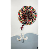 Extra large African Print Leather Decorative Wall Fan