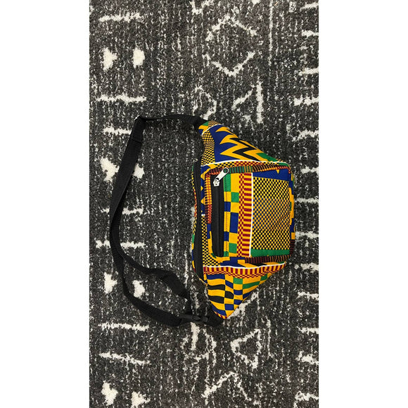 African Kente Print Fabric Belt Bag