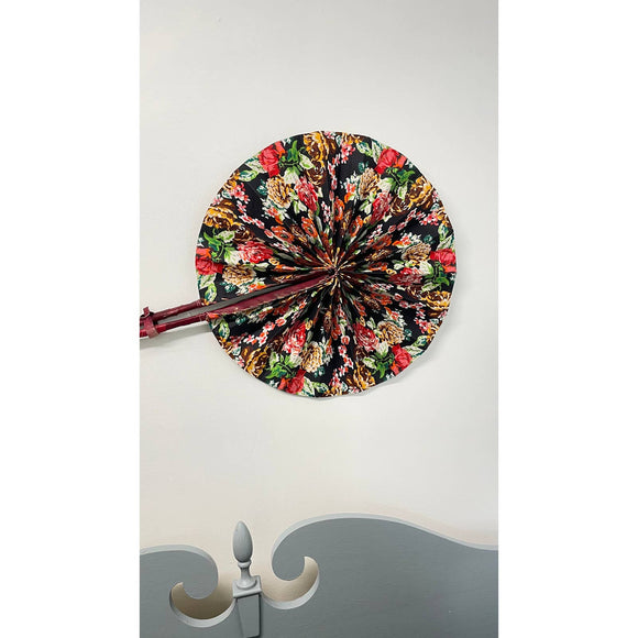 Extra large African Print Leather Decorative Wall Fan