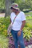 African Print Hat and Messenger Bag