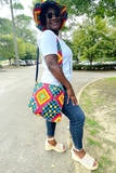 Kente Brimmed Hat and Messenger Bag